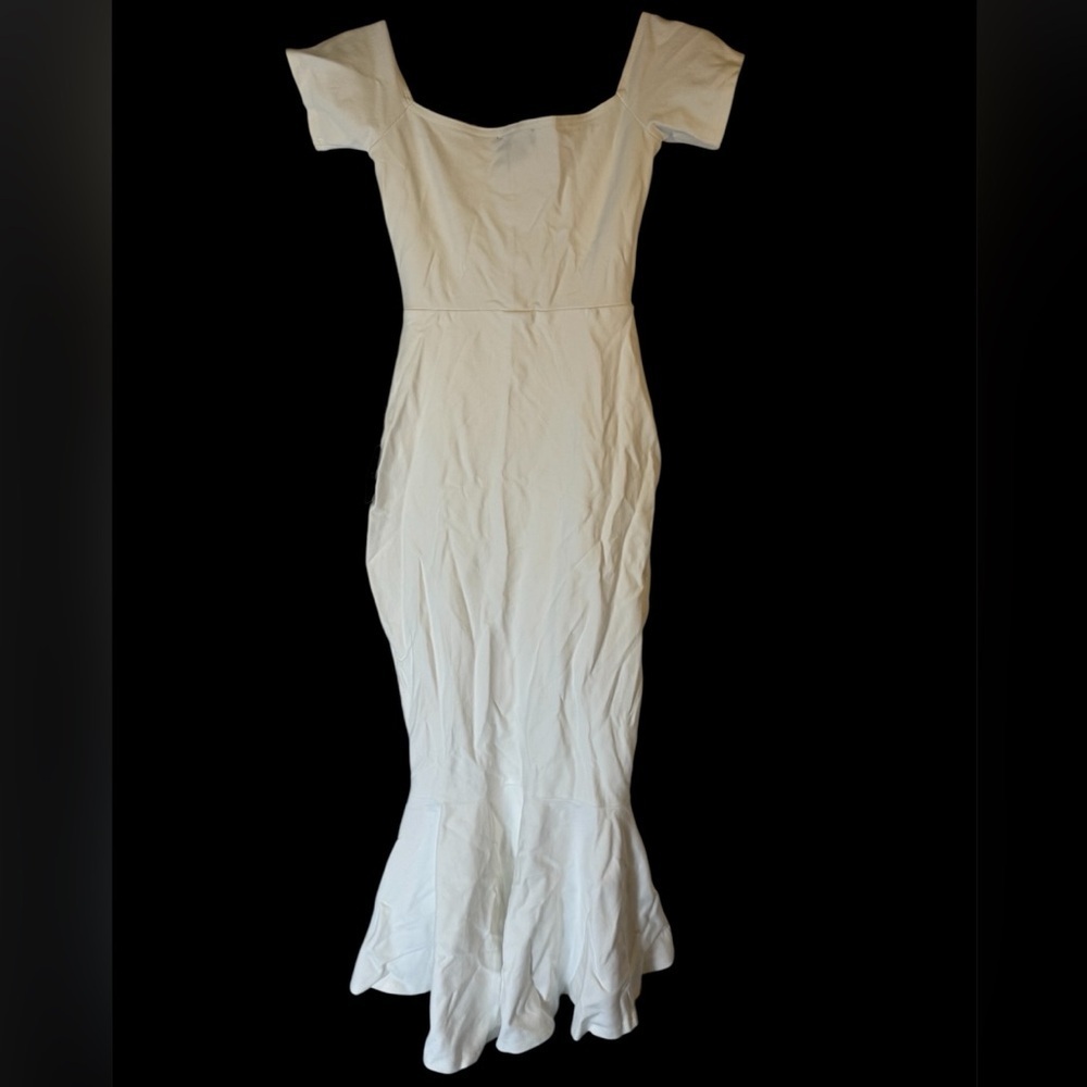 Lulus How Much I Care Off The Shoulder Midi Ivory Dress XS